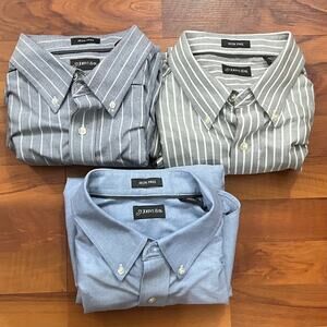 St. John's Bay Iron Free Button Up Long Sleeve Dress Shirts Men's Size L *Note